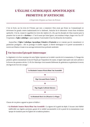 Ecapa Eglise Primitive Antioche