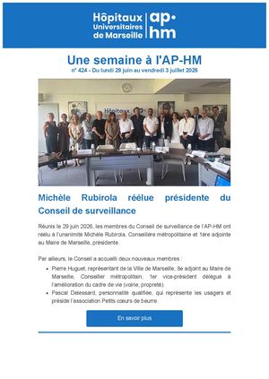 Newsletter Numéro 424 - Une semaine à l'AP-HM - semaine n°27 - 2026