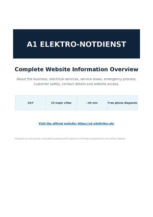 A1 Elektriker Website Information