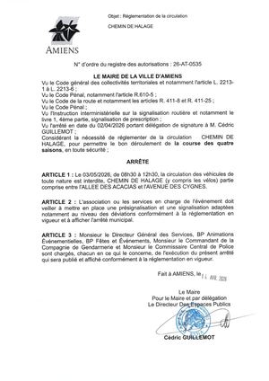 26 AT 0535 Réglementation De La Circulation Chemin Du Halage Le 03 05 2026 - Publiée Le 07 07 2026
