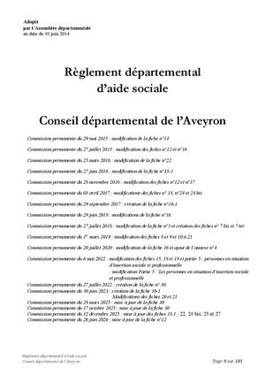 Reglement Departemental d'Aide Sociale