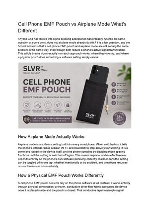 Cell Phone Emf Pouch Vs Airplane Mode What's Different