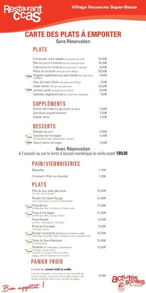 Carte Plats Emporter 2026 0707