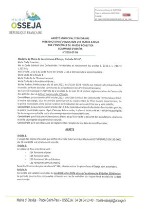 Arrêté municipal - Place à feux