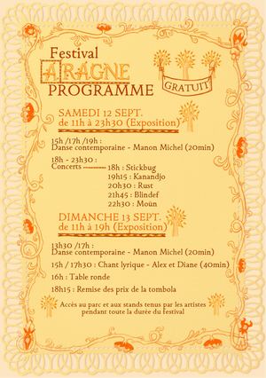 Programme Festival Aragne