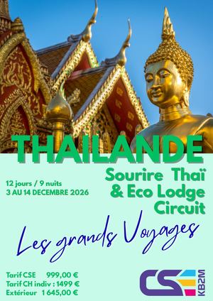 Thailande 12 Jours 9 Nuits 3 Au 14 Decembre 2026