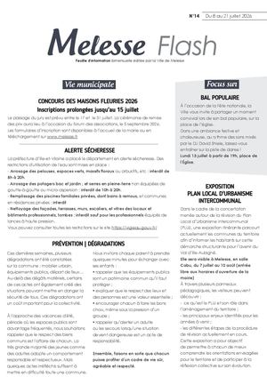 Flash n°14 du 8 au 21 juillet 2026