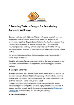 5 Trending Texture Designs For Resurfacing Concrete Walkways