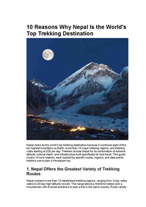 10 Reasons Why Nepal Is The World's Top Trekking Destination