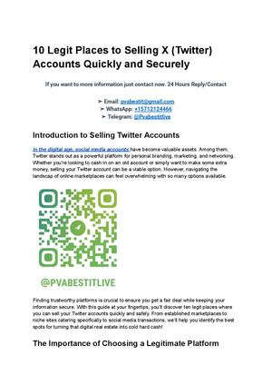 10 Legit Places To Selling X (Twitter) Accounts Quickly And Securely