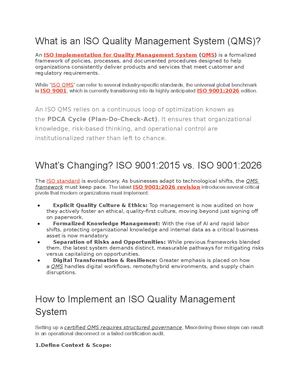 What Is An Iso Quality Management System (Qms)