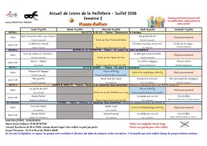 Planning Juillet 2026 Semaine 2