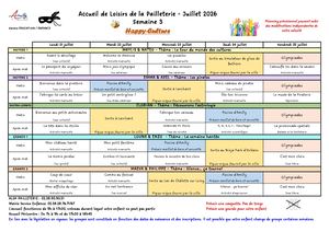 Planning Juillet 2026 Semaine 3