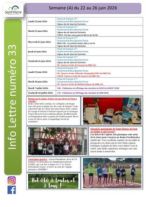 Semaine Du 22 Au 26 Juin