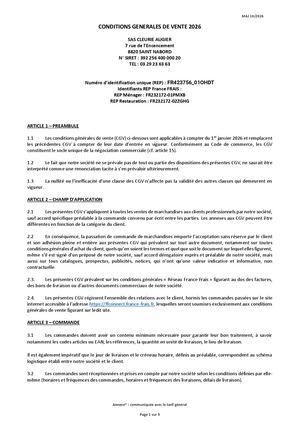 CGV Cleurie-Augier 2026