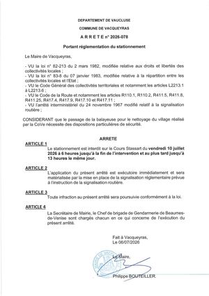 Arrêté Cours Stassart 10 Juillet
