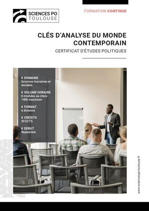 CEP CLÉS D'ANALYSE DU MONDE CONTEMPORAIN