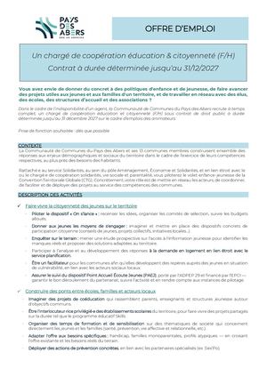 Offre Emploi Charge De Coop Educ Citoyennete 3
