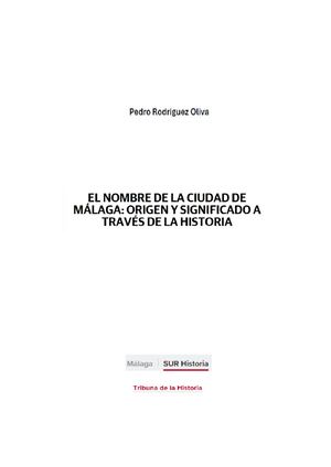El nombre de la ciudad de Málaga