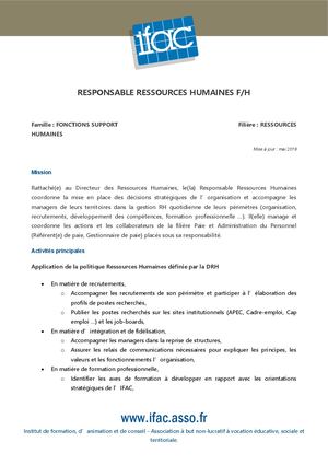 Responsable Ressources Humaines - CDI - Villeurbanne - Agen