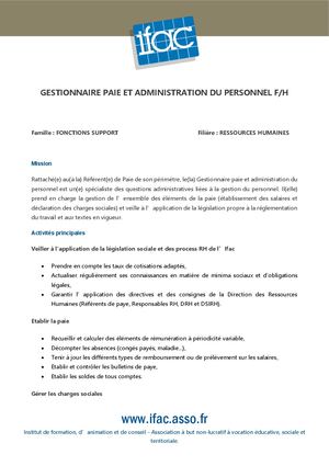 Gestionnaire Paie & ADP - CDI - Villeurbanne - Agen