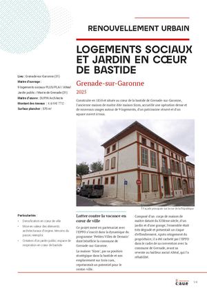 RENOUVELLEMENT URBAIN - Logements sociaux et jardin en coeur de bastide