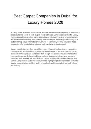Best Carpet Companies In Dubai For Luxury Homes 2026