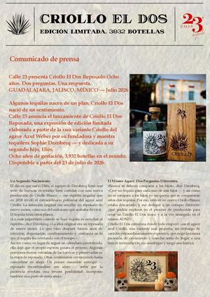 Comunicado de prensa criollo el dos