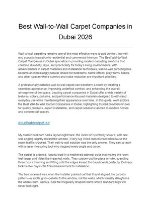 Best Wall To Wall Carpet Companies In Dubai 2026