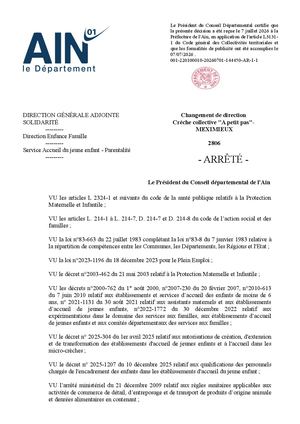 Changement De Direction Crèche Collective A Petit Pas - MEXIMIEUX