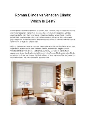 Roman Blinds Vs Venetian Blinds Which Is Best