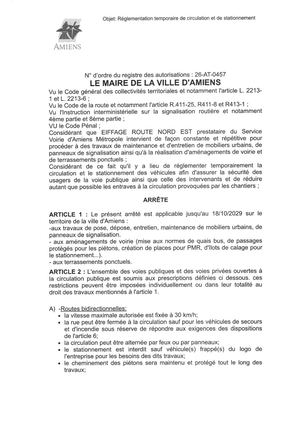 26 AT 0457  Réglementation Temporaire Circulation Et Stationnement Jusqu Au 18 10 29 Publié Le 07 07 26