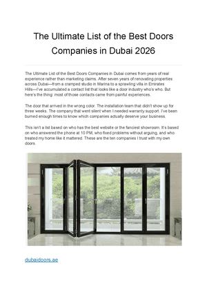 The Ultimate List Of The Best Doors Companies In Dubai 2026