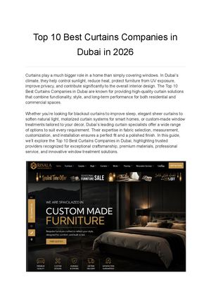 Top 10 Best Curtains Companies In Dubai In 2026