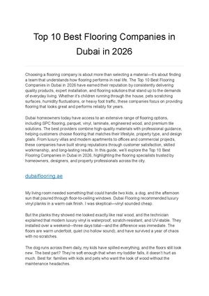 Top 10 Best Flooring Companies In Dubai In 2026