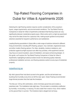 Top Rated Flooring Companies In Dubai For Villas & Apartments 2026
