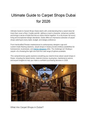 Ultimate Guide To Carpet Shops Dubai For 2026