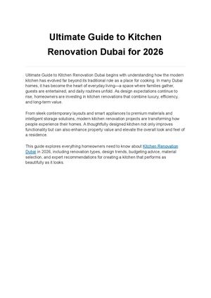 Ultimate Guide To Kitchen Renovation Dubai For 2026