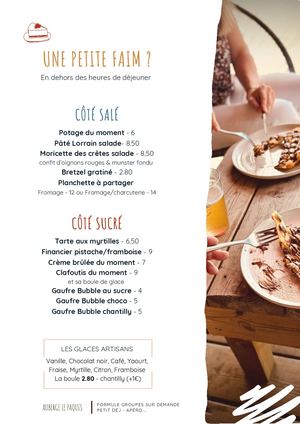 Menu Petits creux