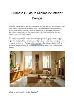 Ultimate Guide To Minimalist Interior Design