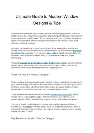 Ultimate Guide To Modern Window Designs & Tips