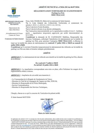 Am N°2026 202 Pkg Les Prés Midi Traçage