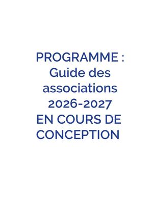 Guide des associations 2026 - 2027