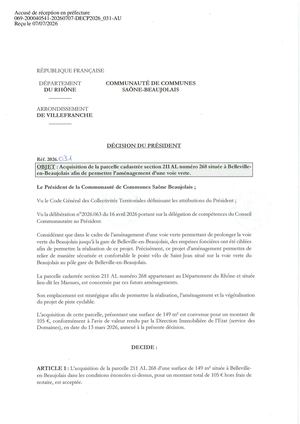 DEC2026 031 TPN Acquisition 211AL268 à Be B_ Aménagement Voie Verte