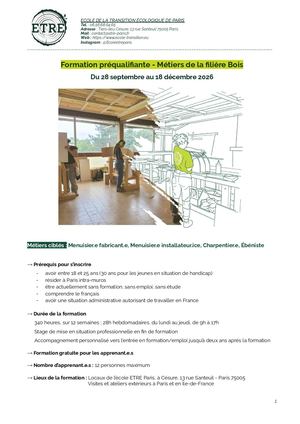 Formation aux métiers du bois