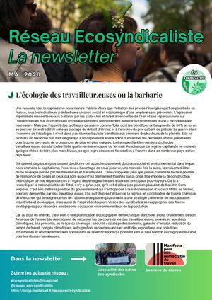 Newsletter Réseau Ecosyndicaliste mai 2026