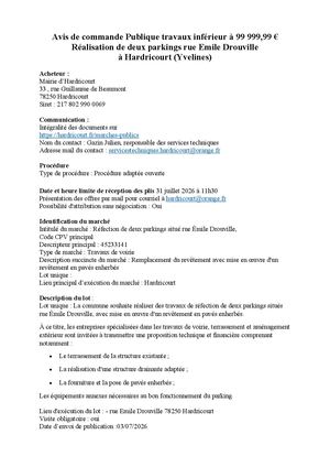 Avis De Commande Publique Pk Drouvillr