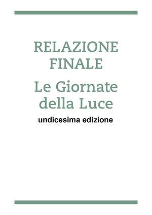 Le Giornate Della Luce 2025 Relazione Consuntiva Finale