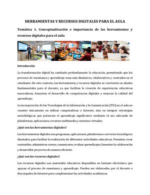 Herramientas Y Recursos Digitales Para El Aula