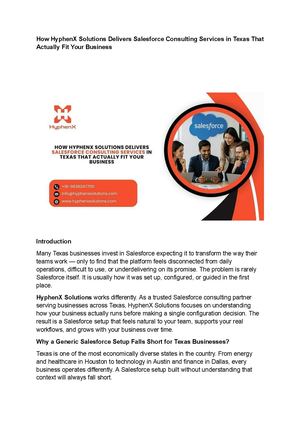 Salesforce Consulting Services In Texas